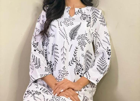 2 PCS WOMEN STITCHED PRINTED SHIRT AND TROUSER