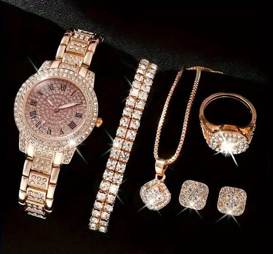 WOMEN   ARTIFICIAL SET - NUMBER WATCH - ROSE GOLD