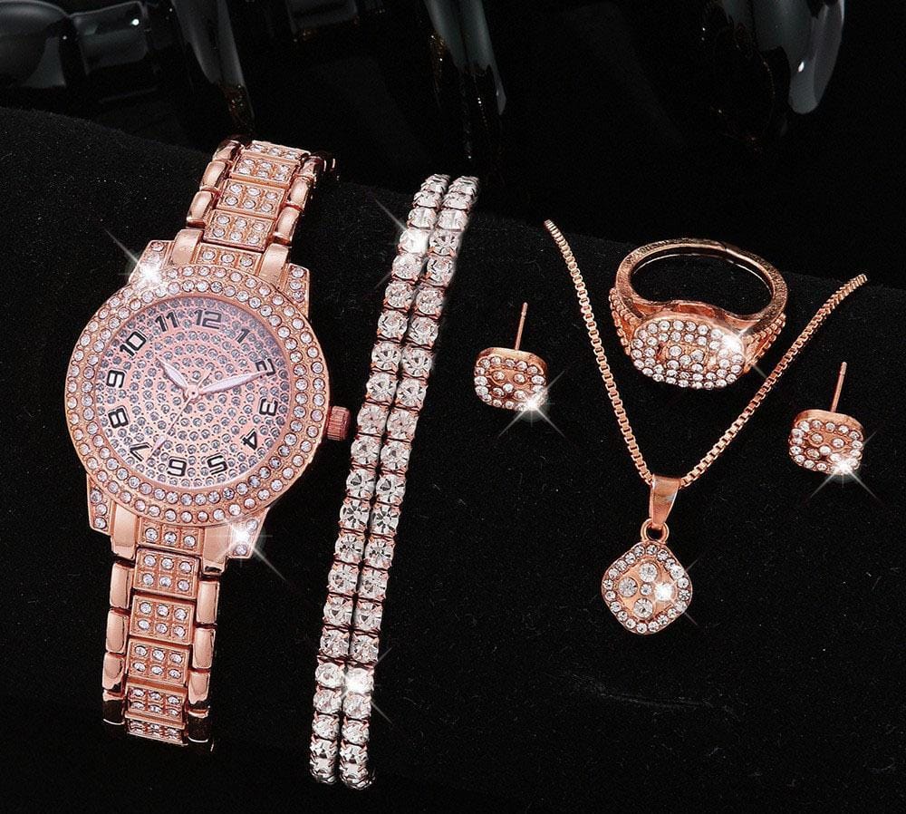 WOMEN   ARTIFICIAL SET - NUMBER WATCH - ROSE GOLD